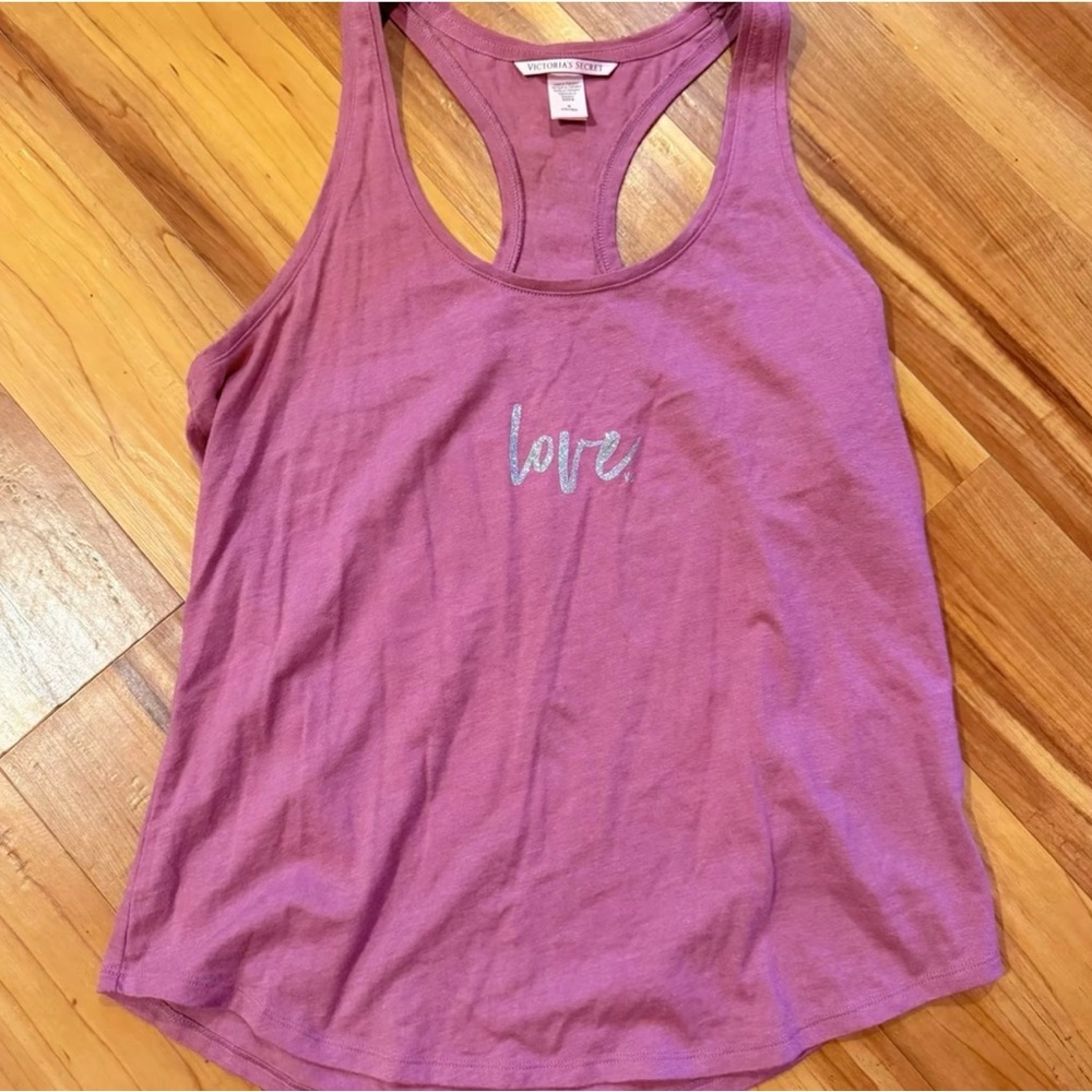 Victoria’s Secret Racerback Tank Top “Love” Graphic | Size Medium